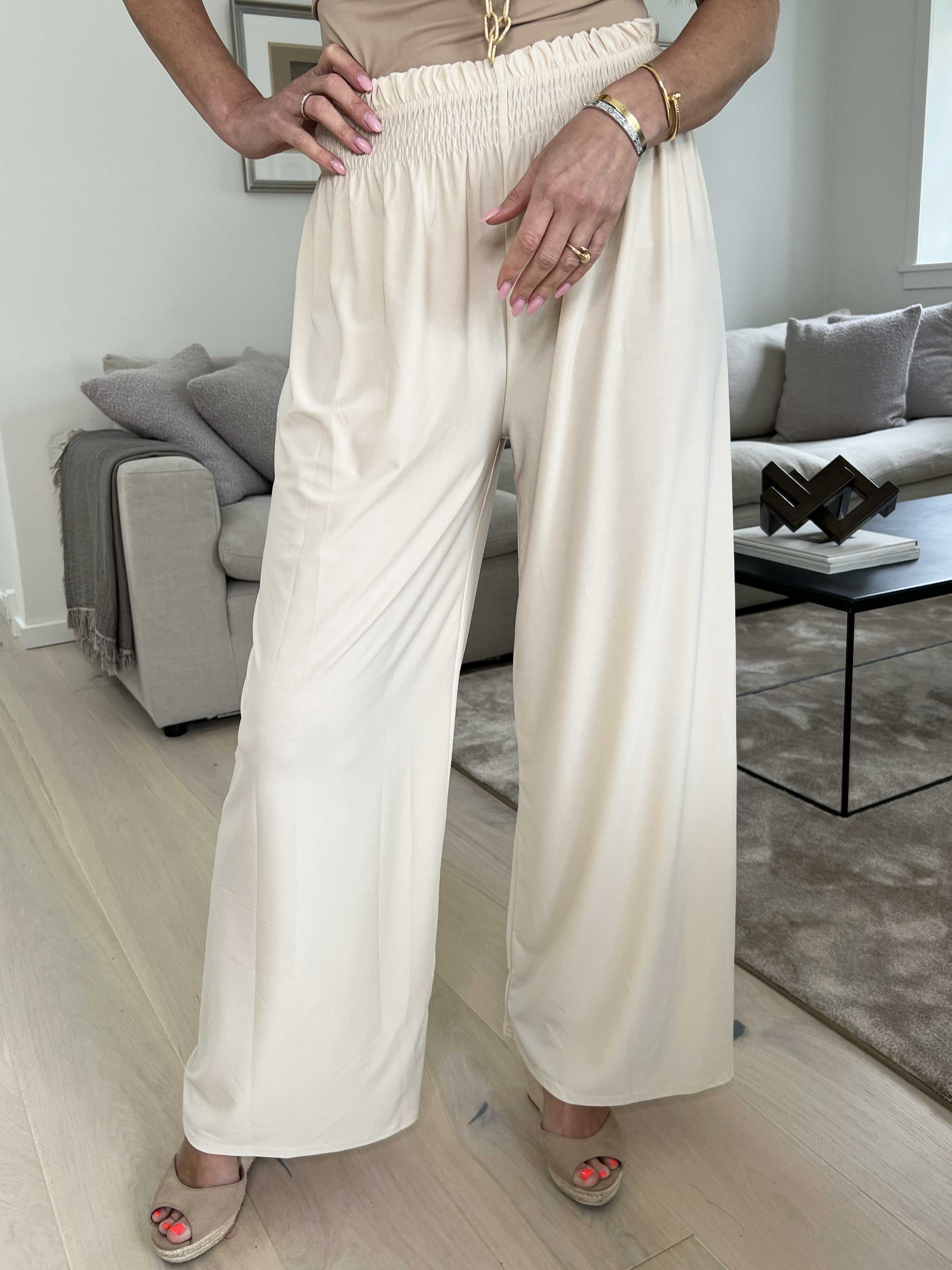 Pams Plain Pants - Løse bukser i elastisk stof